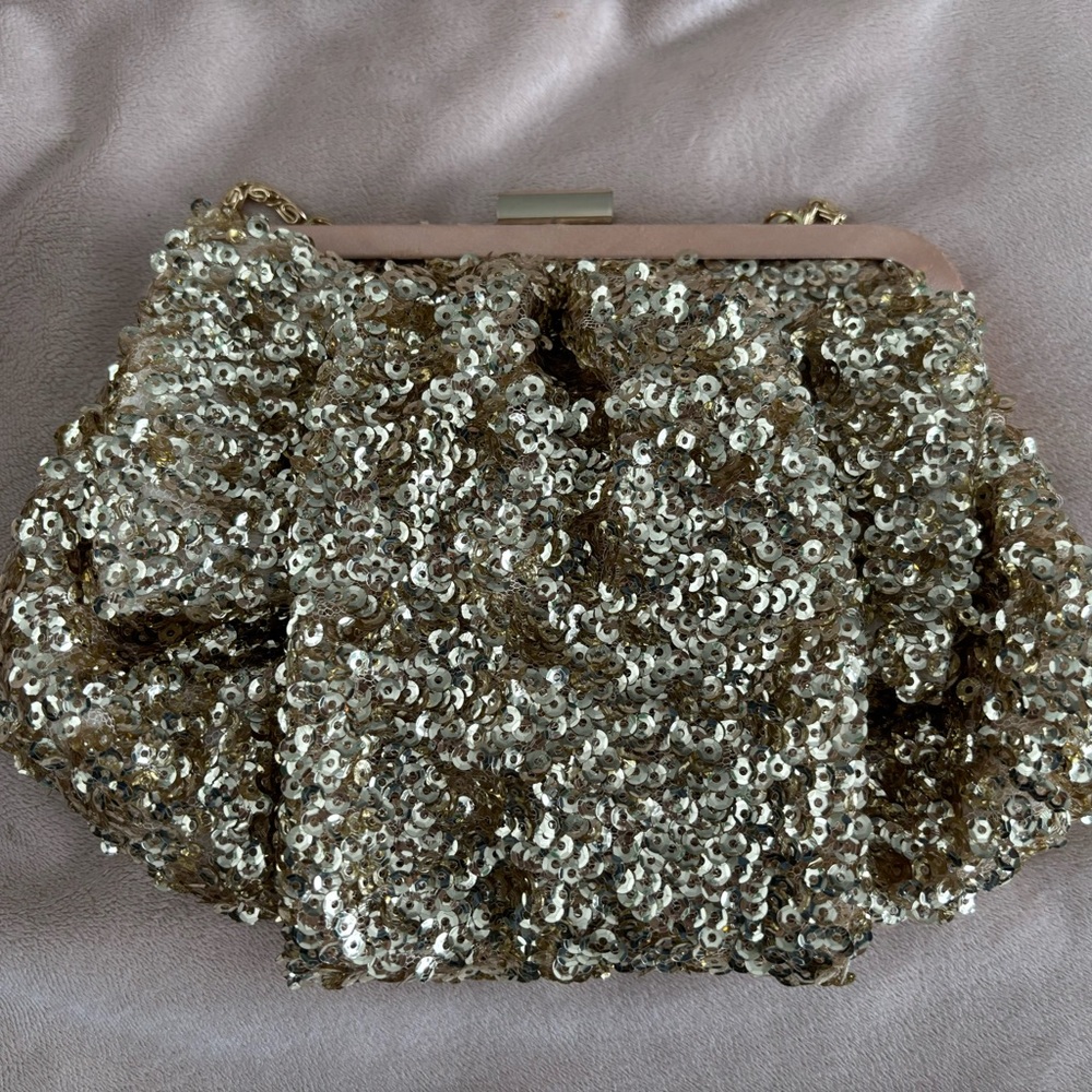 Kate Landry Gold Sequin Evening Bag
